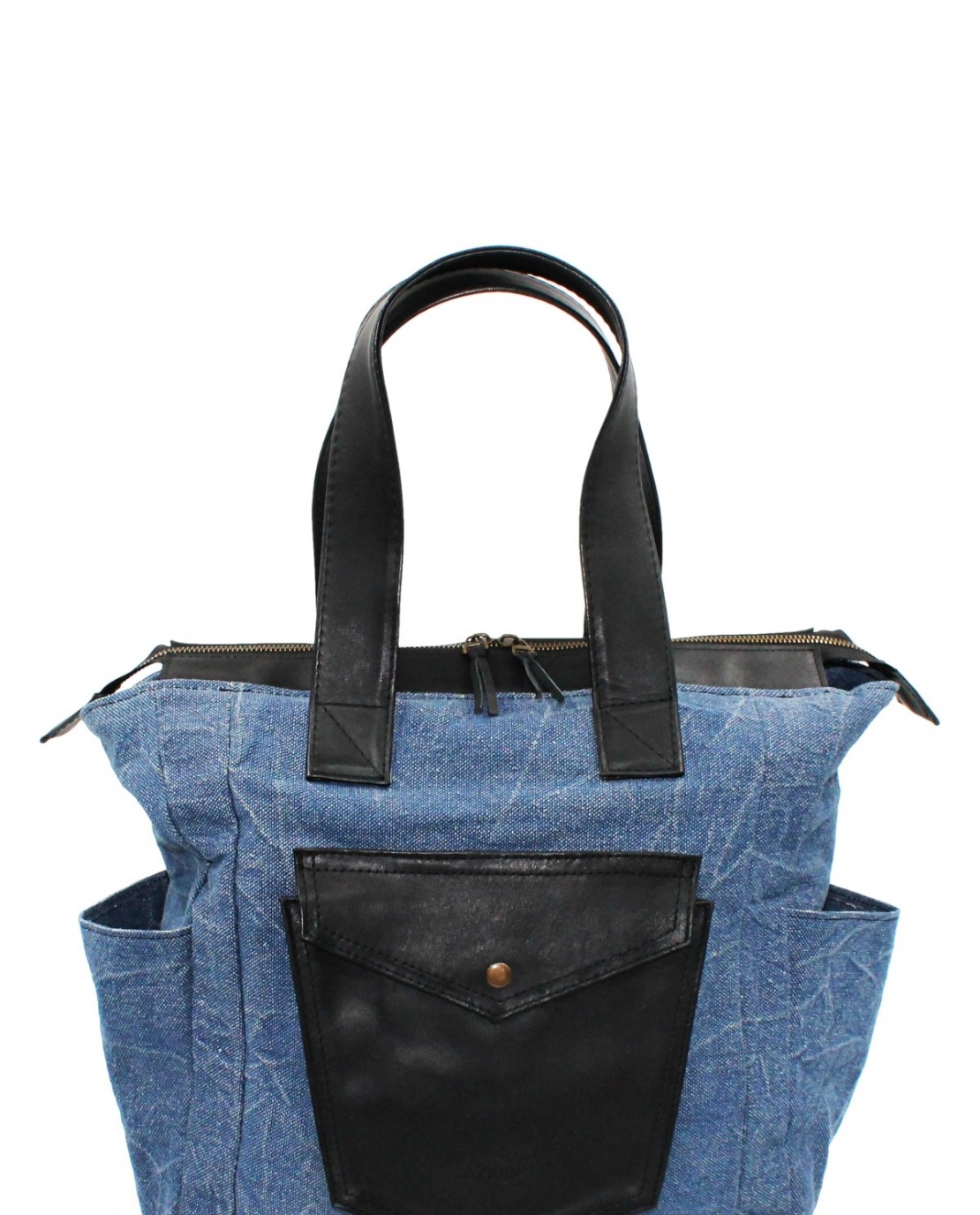 Coupe Leather Canvas Kol Çantası Deri Detaylı Coupé Leather