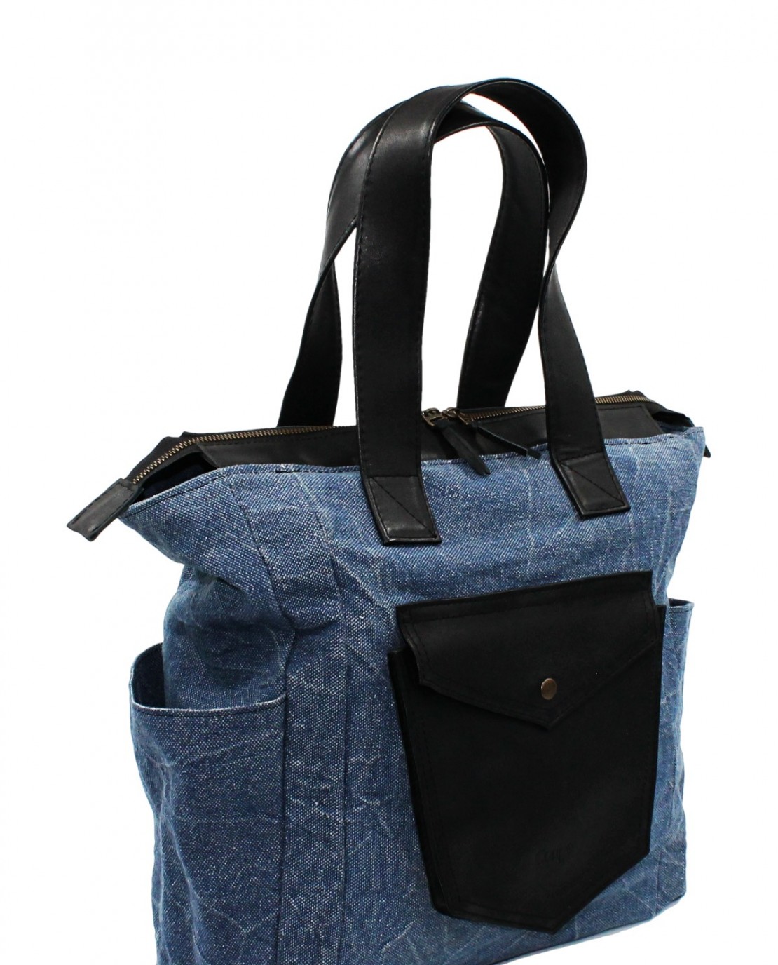 Coupe Leather Canvas Kol Çantası Deri Detaylı Coupé Leather